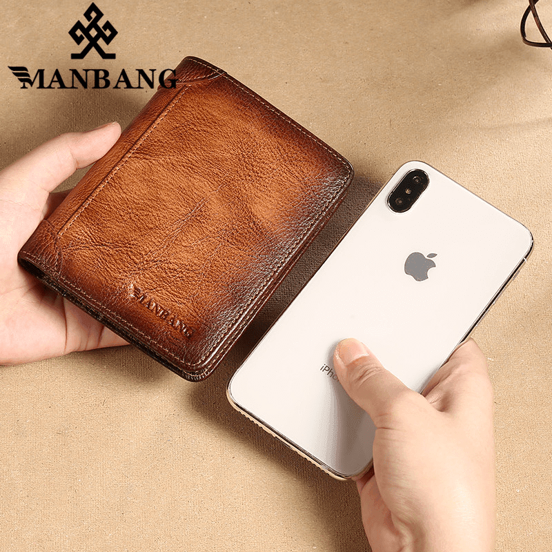 Carteira de Couro ManBang™ Antifurto RFID