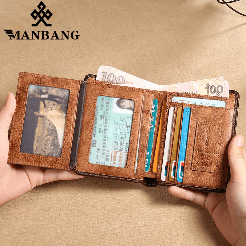 Carteira de Couro ManBang™ Antifurto RFID